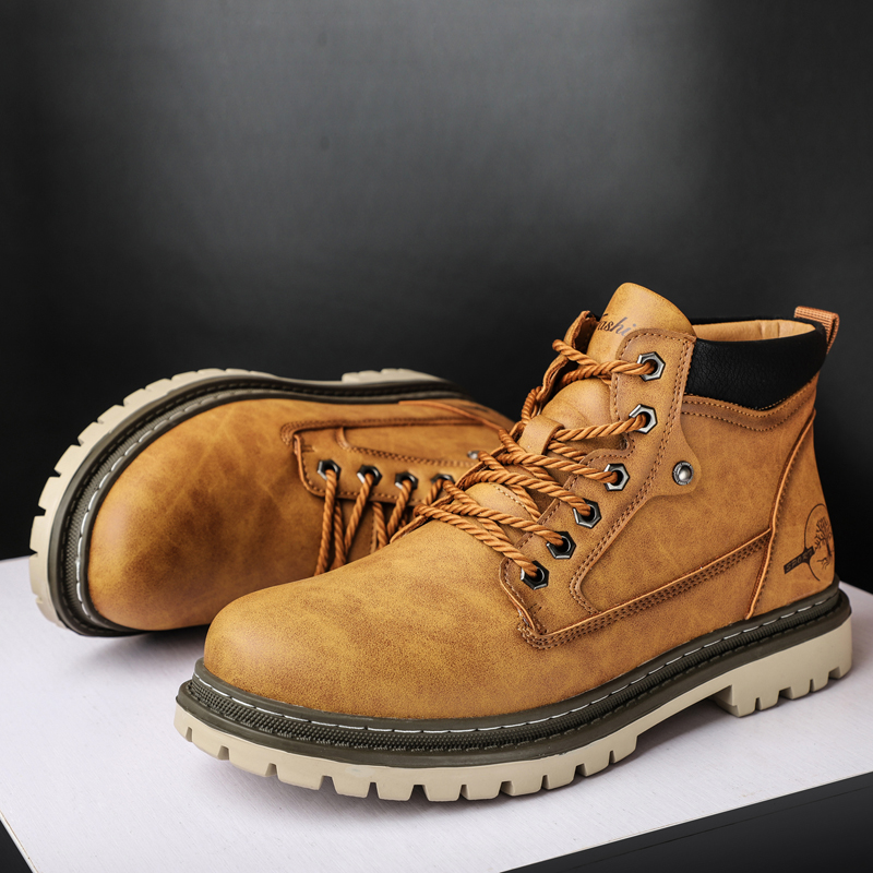Leatherwork Boots - Herren High-Top Motorradstiefel im britischen Stil,