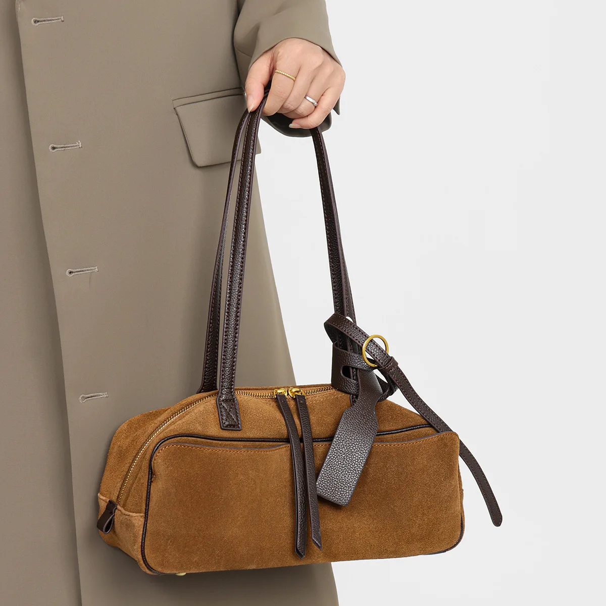 Unique Leather Work - 100% Echtes Leder Einzigartige Freizeit-Wickeltasche Windelrucksack
