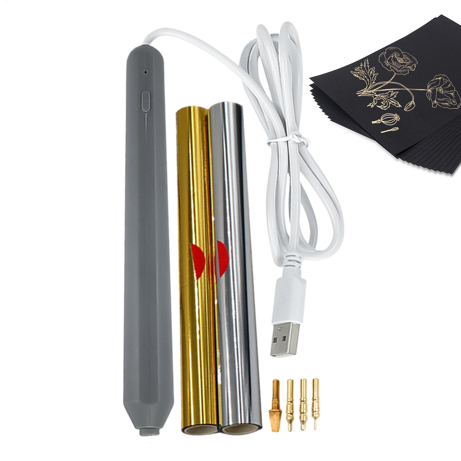 Leatherwork Projects - Heißfolien-Stempelset mit 4 Metallspitzen, Goldfolien-Prägeset für