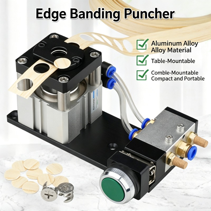 Leatherworking Guide - 2-in-1 Kantenband-Lochstanze, pneumatische Kantenbandmaschine, Lochführung für