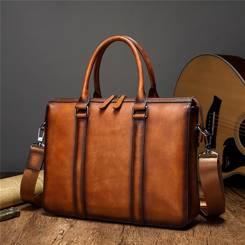Vintage Leatherwork - YETTIES Business-Aktentasche aus hochwertigem Leder |