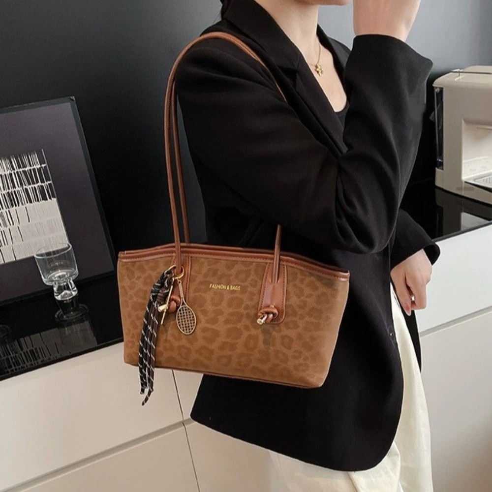 Unique Leather Work - Einzigartige Retro Leopardenmuster Unterarmtaschen Große Kapazität