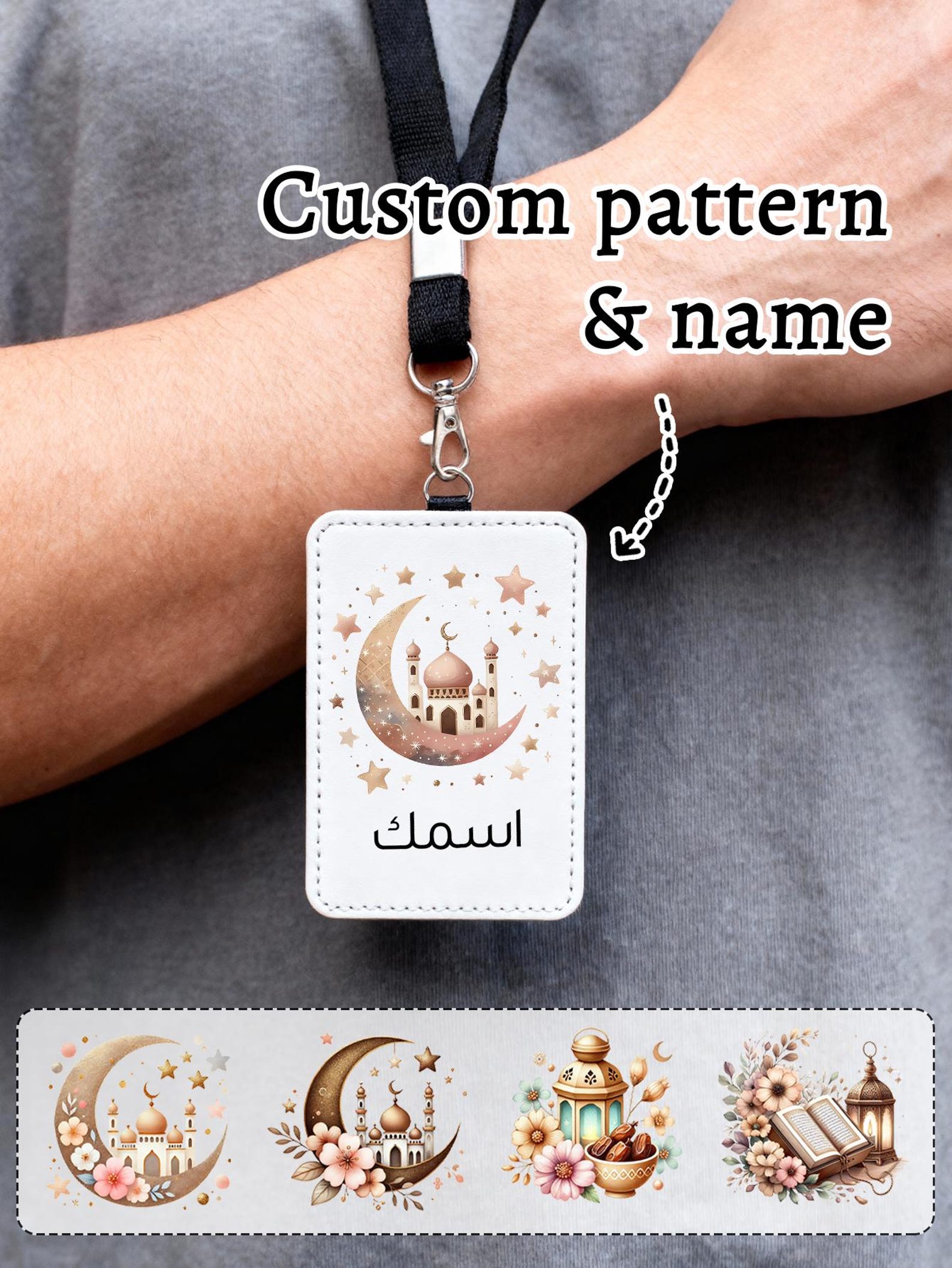 Unique Leather Work - Personalisierter Ausweishalter für Visitenkarten mit Namensband,
