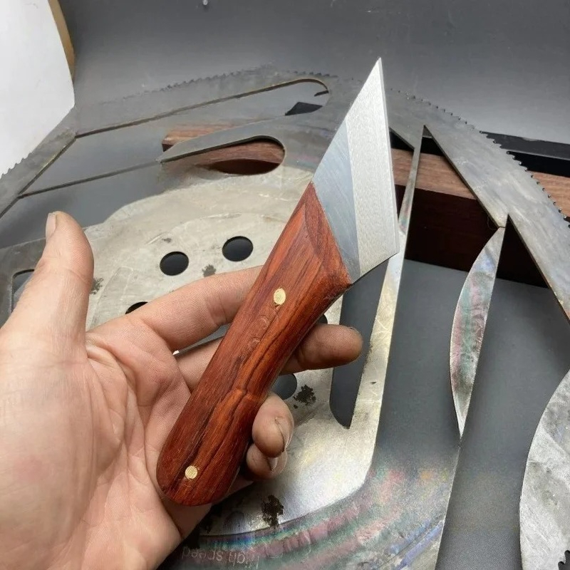 Leatherwork Projects - 17CM Pulverbeschichtetes Hochgeschwindigkeitsstahl-Ledermesser mit Holzgriff, handgefertigtes