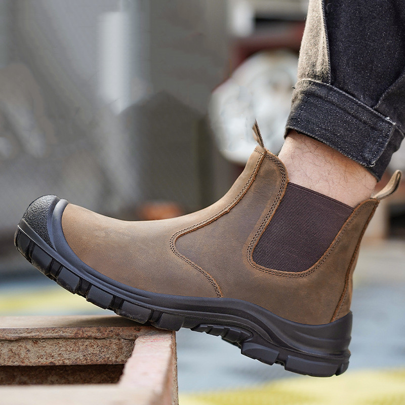 Leatherwork Boots - Große Herrenmode mit Stahlkappe, Arbeitsstiefel, Sicherheitsschuhe