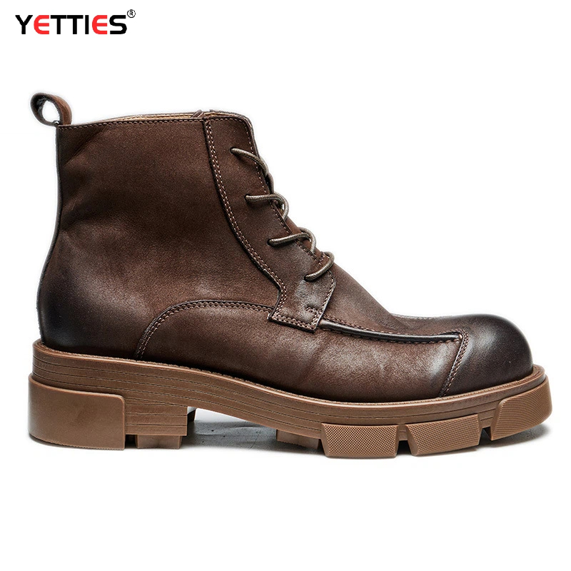 Leatherwork Boots - Herren-Kampfstiefel im britischen Stil, echtes Leder,