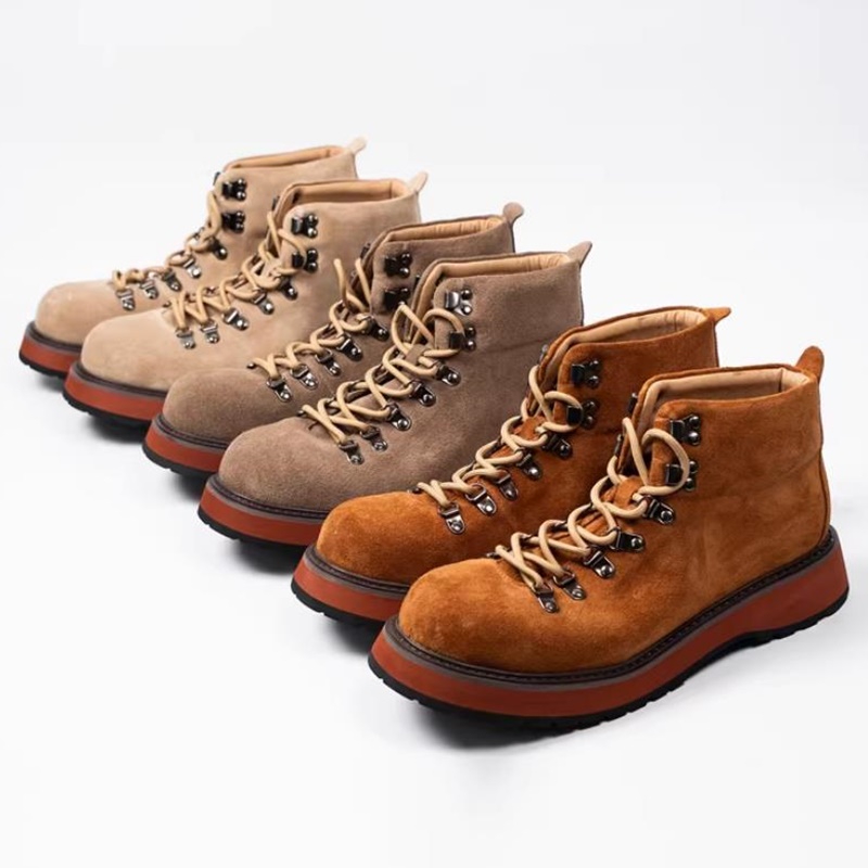 Vintage Leatherwork - Japanische Outdoor-Stiefeletten aus echtem Leder mit