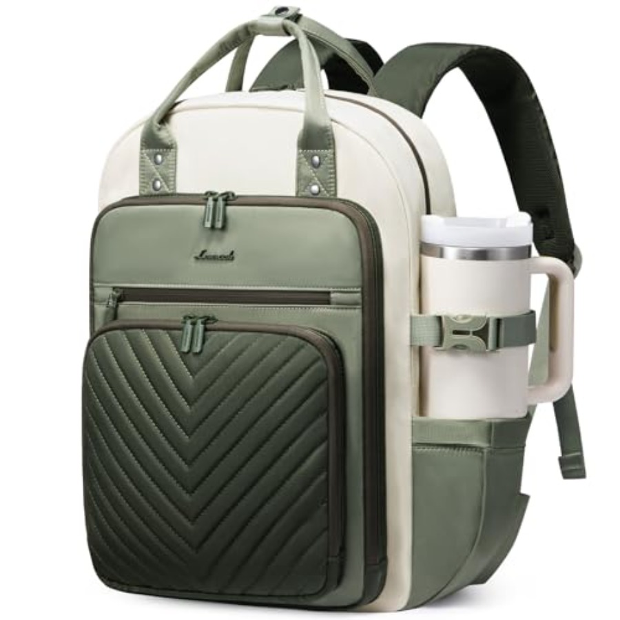 Leather Work - Laptop-Rucksack für Damen, Wasserabweisender Reise- und