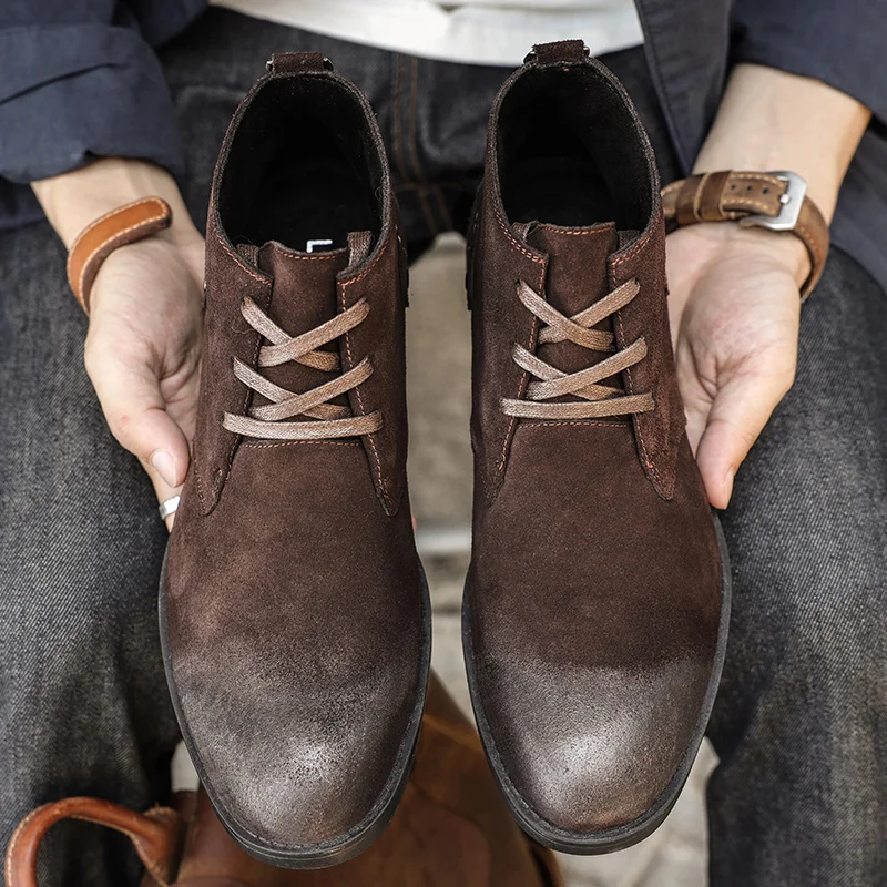 Neue Kuh Wildleder Stiefelette – Vintage Leatherwork Bewertung und Preis
