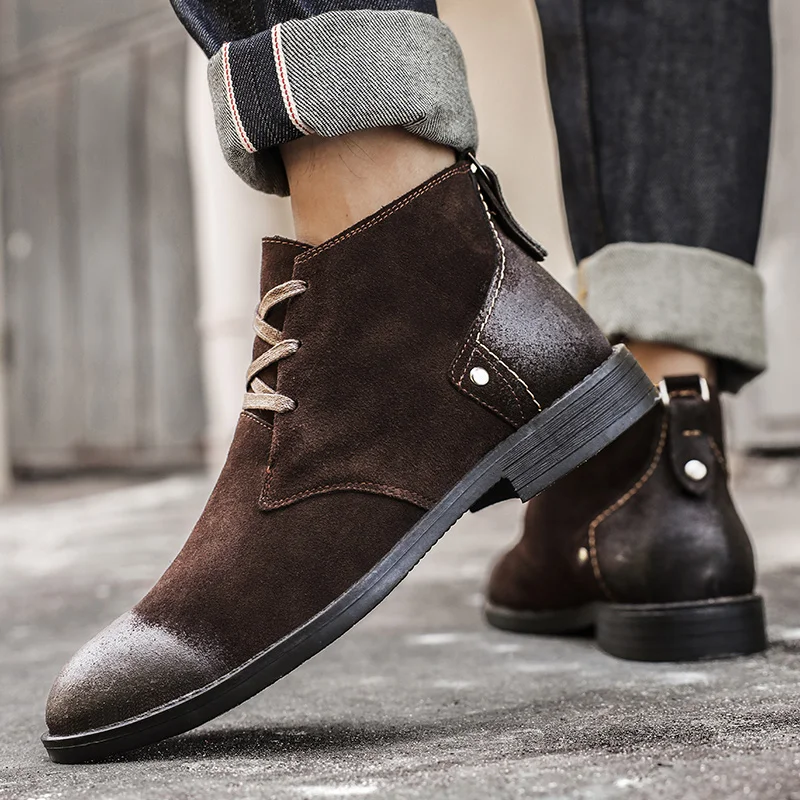 Neue Kuh Wildleder Stiefelette – Vintage Leatherwork Bewertung und Preis