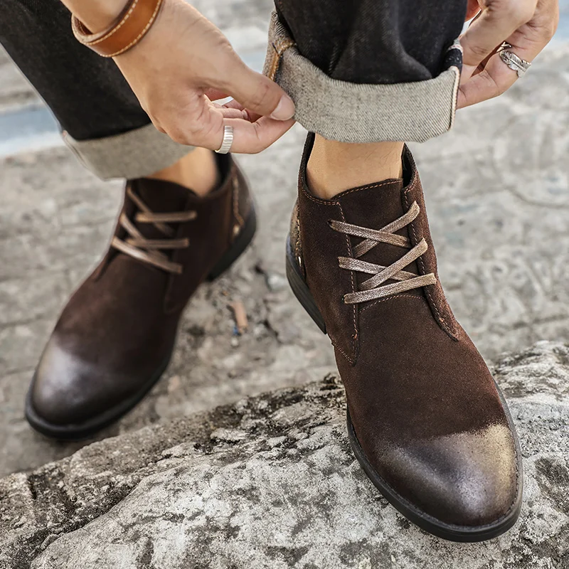 Neue Kuh Wildleder Stiefelette – Vintage Leatherwork Bewertung und Preis