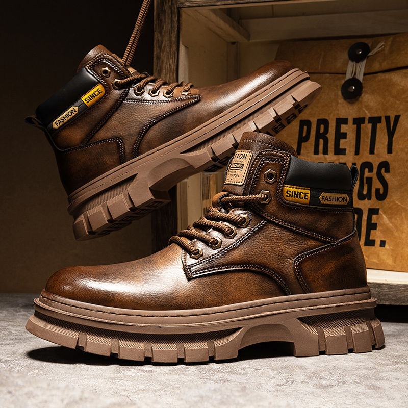Vintage Männer Plattform Stief – Leatherwork Boots Bewertung und Preis