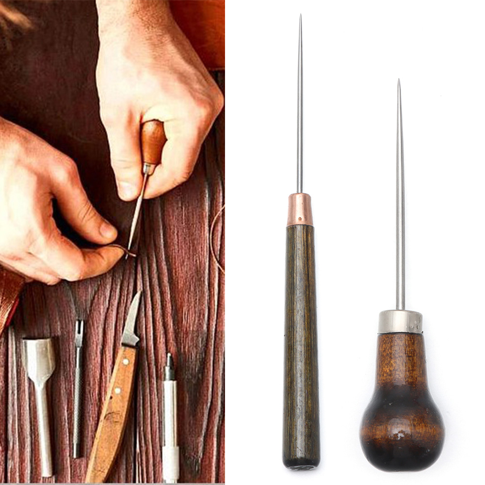 1PC Nähen Ahle Holz Griff Legi – Leatherwork Needles Bewertung und Preis